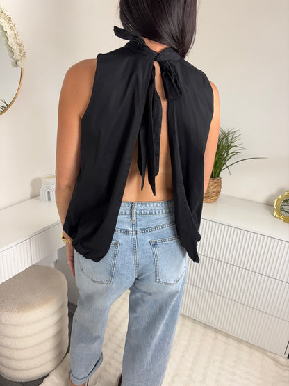 BLOUSE DOS OUVERT NOIRE