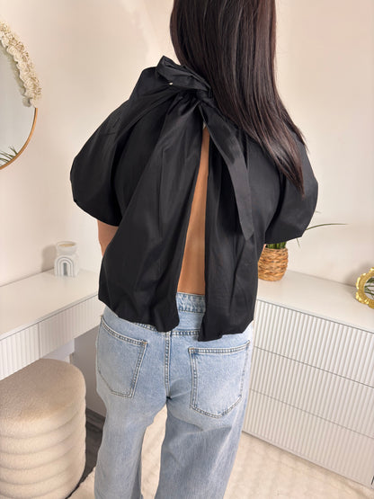 BLOUSE DOS OUVERT NOIRE