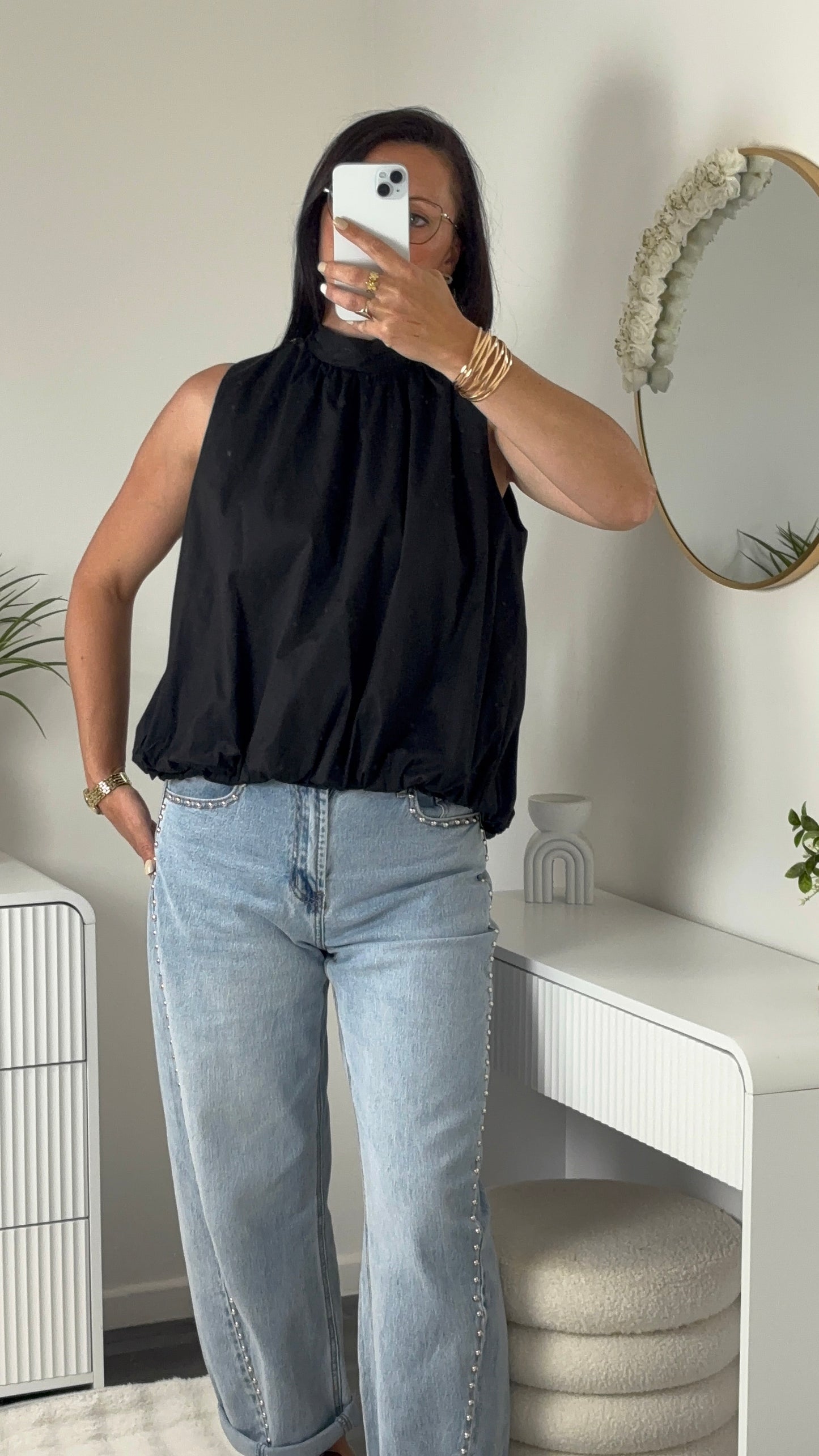 BLOUSE DOS OUVERT NOIRE