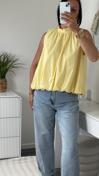 BLOUSE DOS OUVERT JAUNE