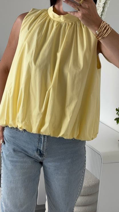 BLOUSE DOS OUVERT JAUNE