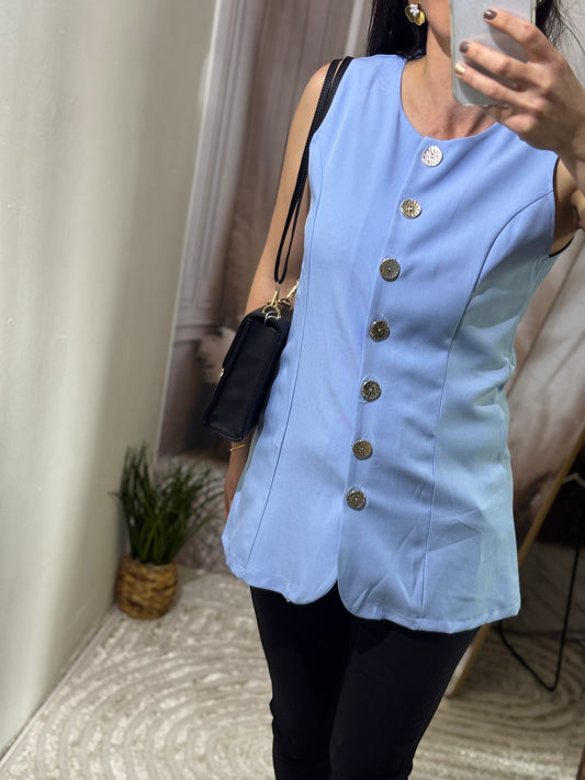 Robe / Chemise sans manches bleu