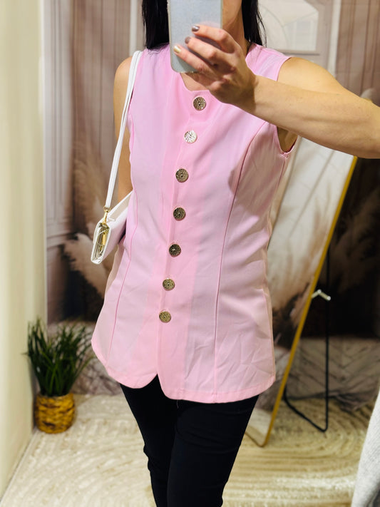 Robe / Chemise sans manches rose