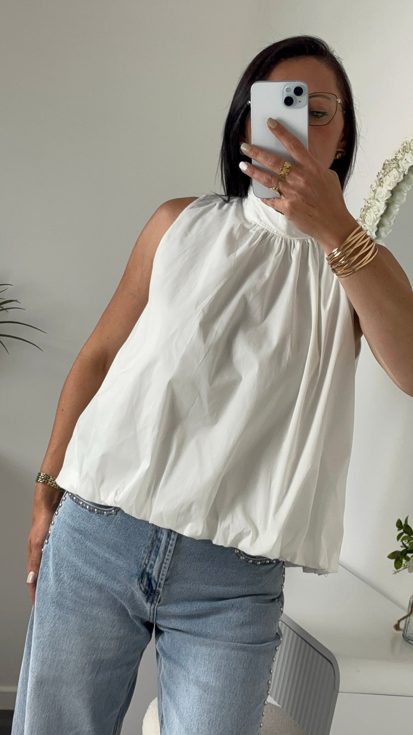 BLOUSE DOS OUVERT BLANCHE