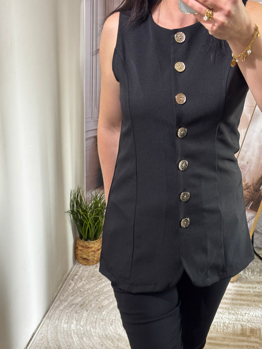 Chemise / Robe sans manches noire