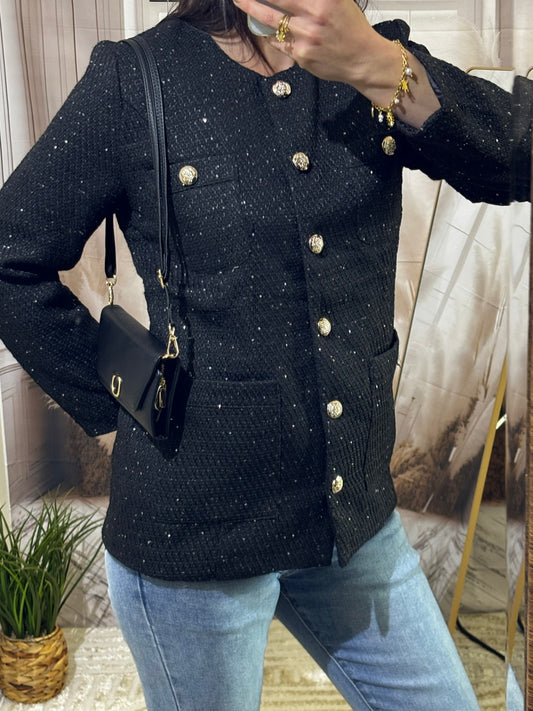 Veste avec sequins noire