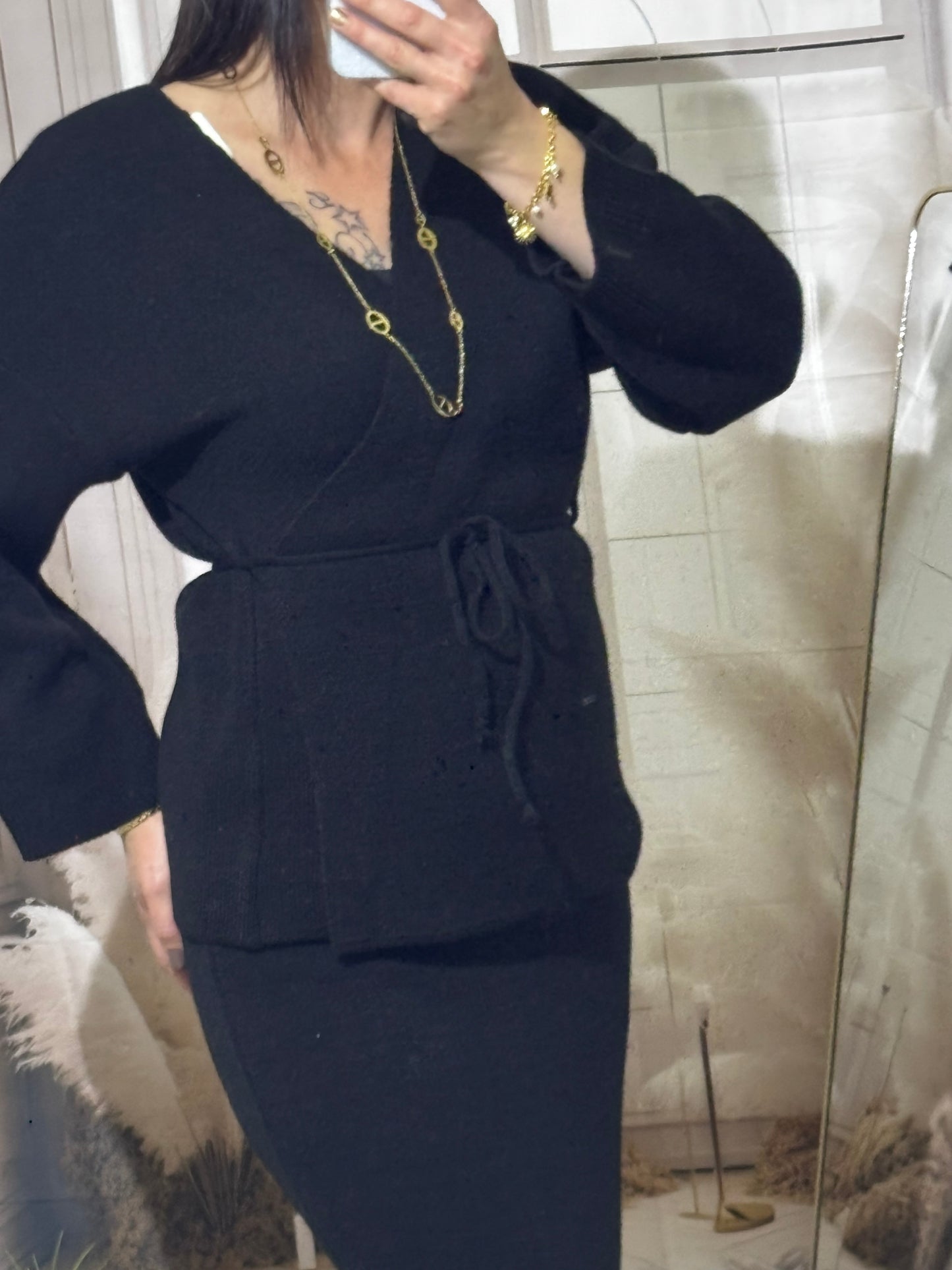 Ensemble gilet & jupe noir