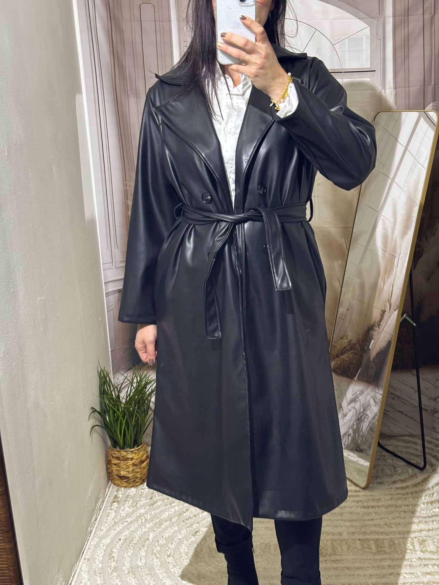 Trench simili noir