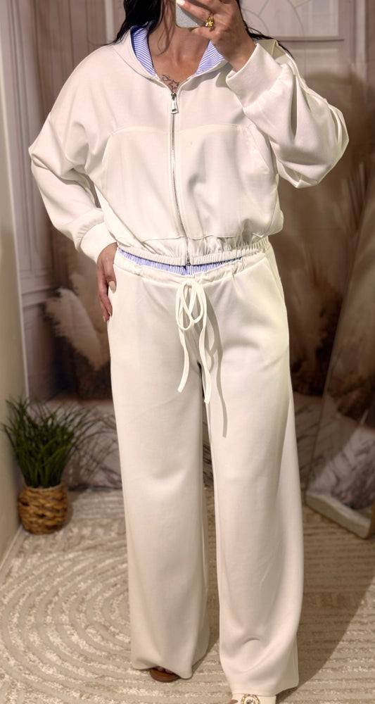 Ensemble veste & jogging blanc