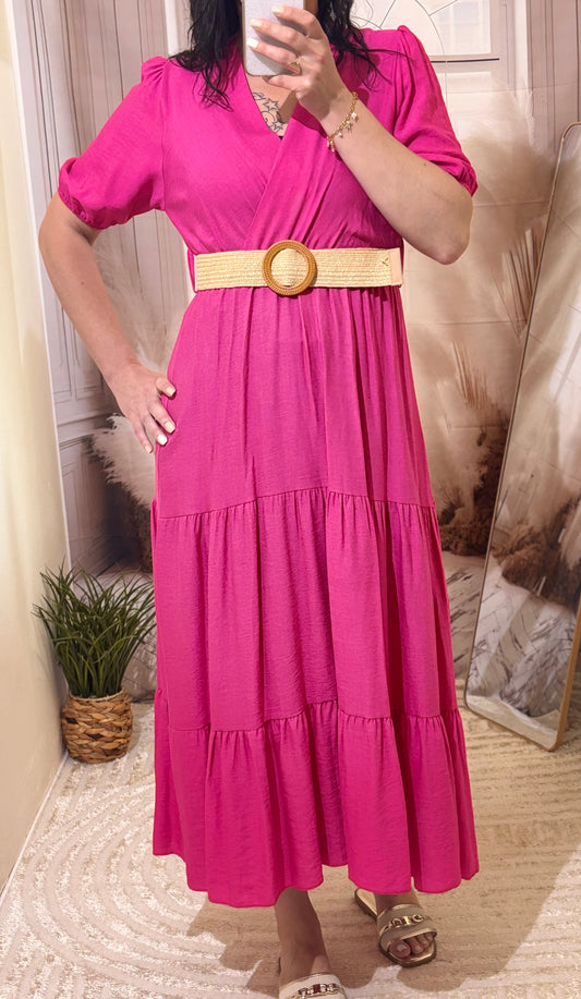 Robe longue fuchsia