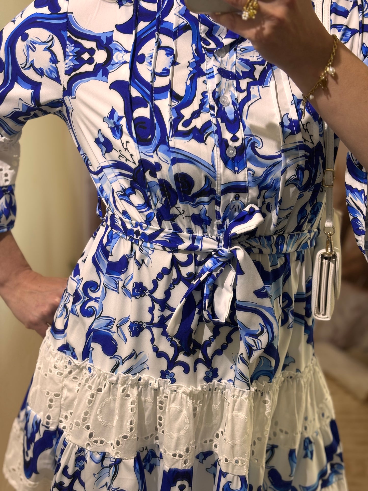 Robe motifs bleu