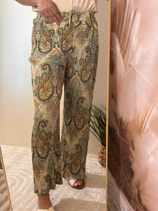 Pantalon imprimé beige