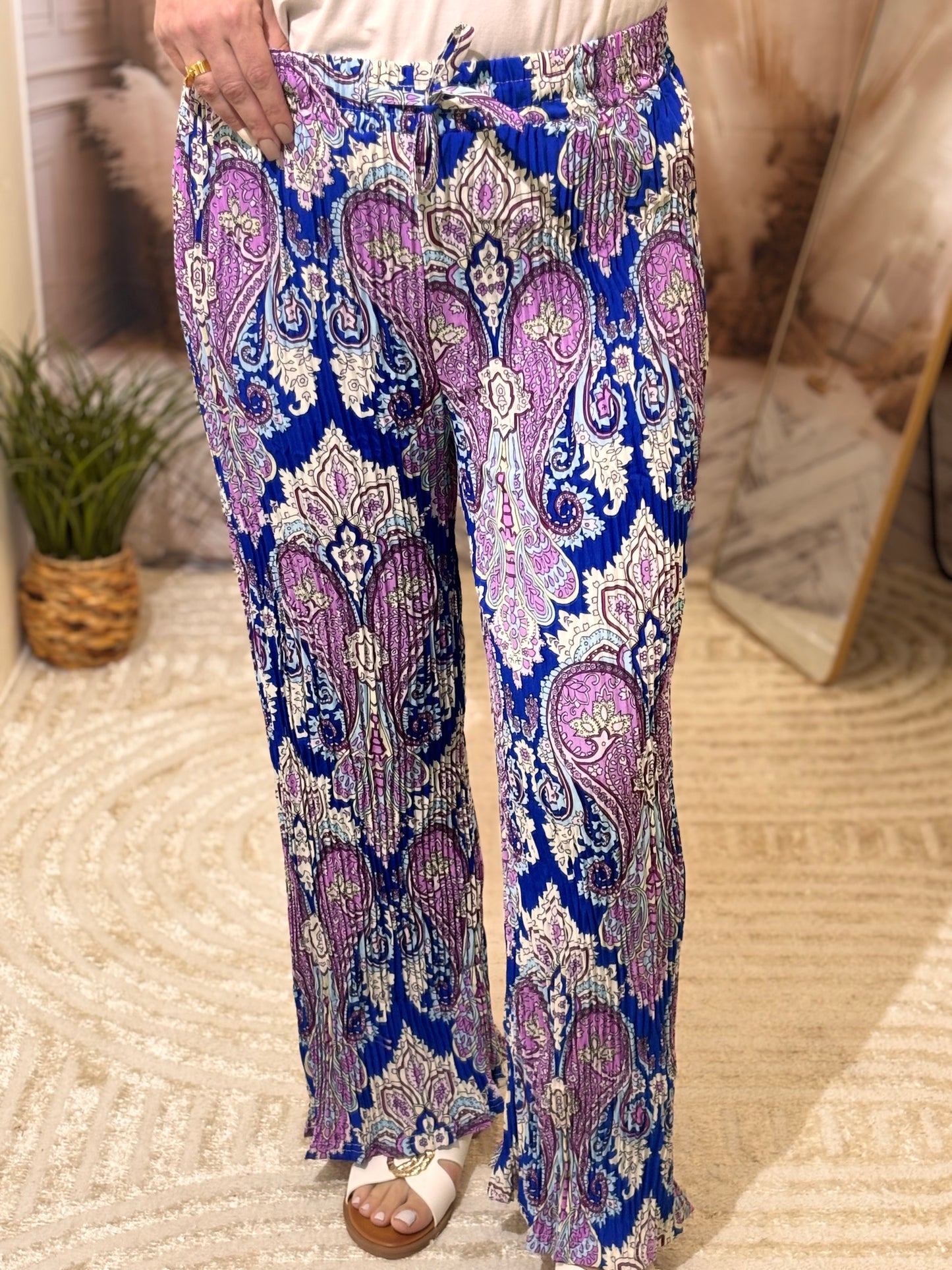 Pantalon imprimé bleu