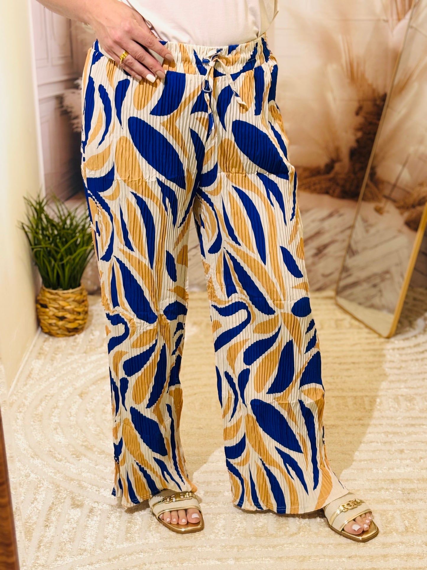 Pantalon motifs bleu