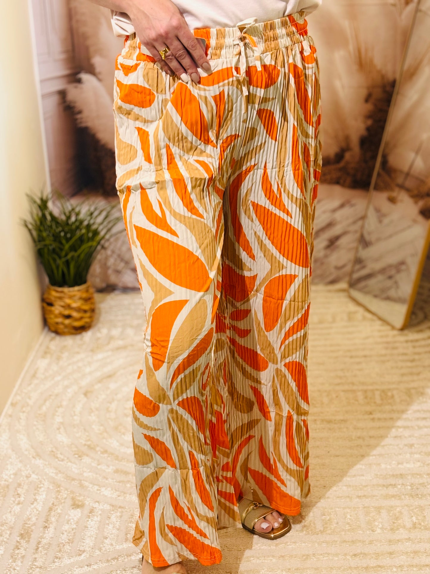 Pantalon motifs orange