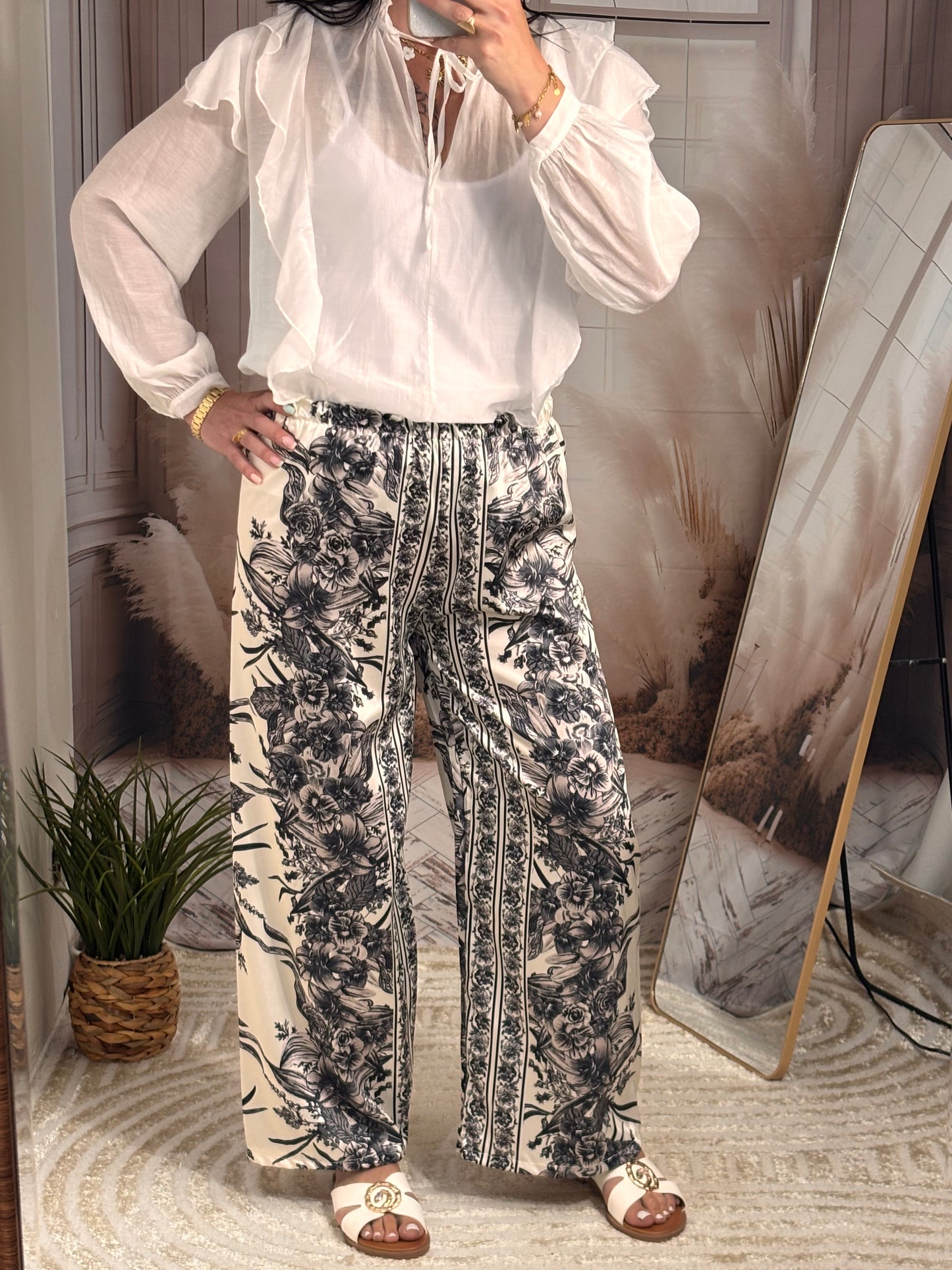 Pantalon fleur noir