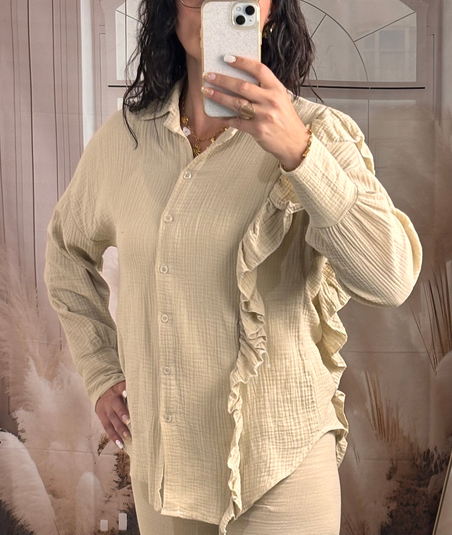 Chemise gaz beige
