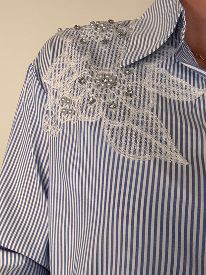 Chemise rayée bleu