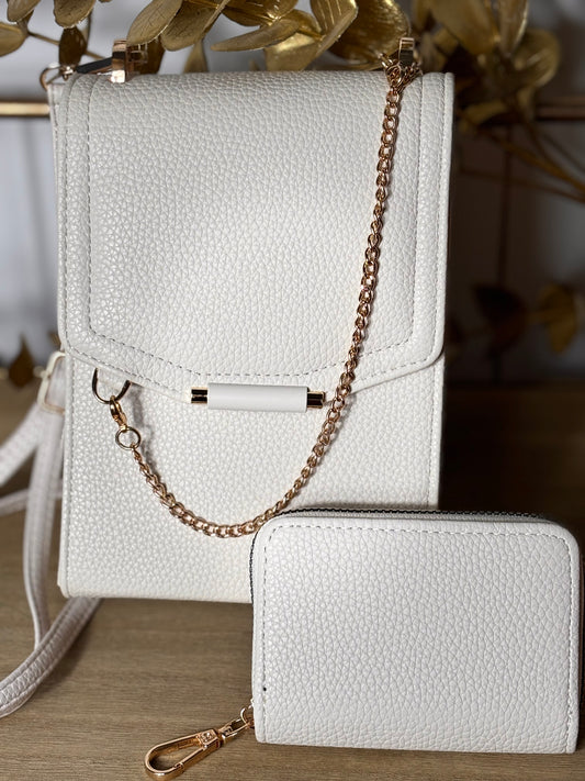 Sac & porte monnaie blanc