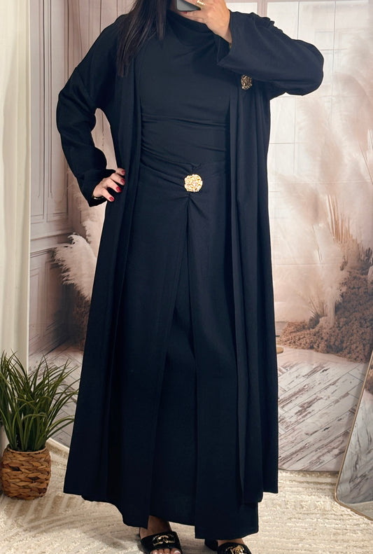 Ensemble gilet & jupe noir