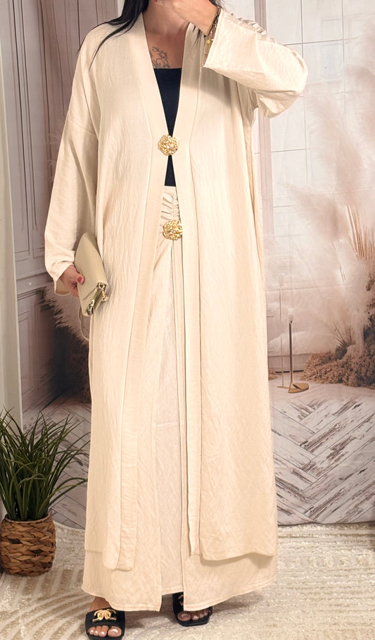 Ensemble jupe & gilet beige