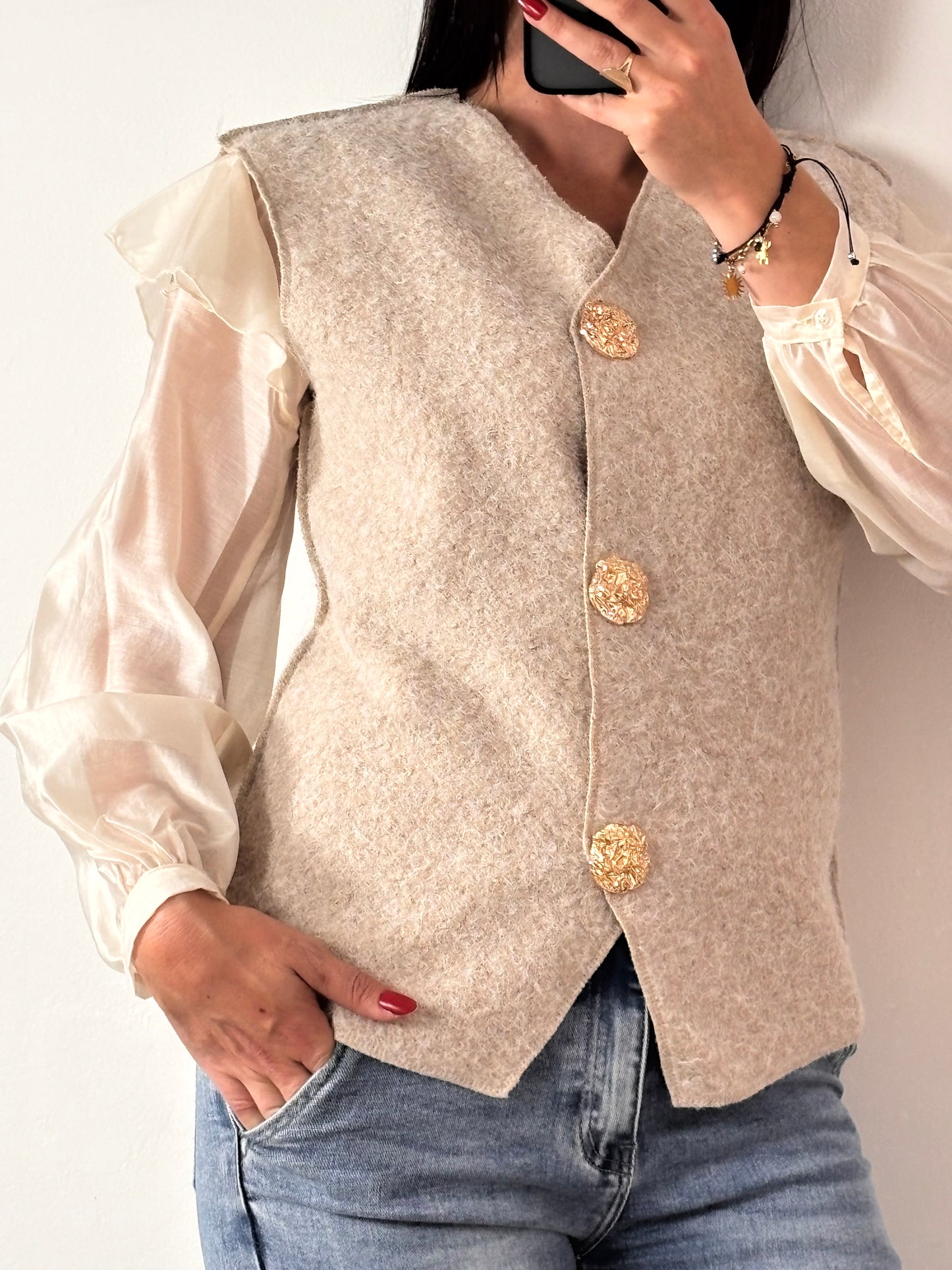 Gilet pépite beige