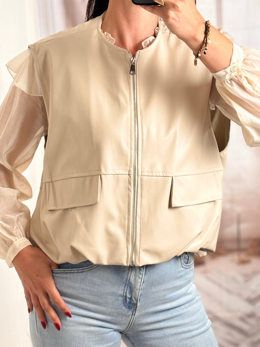 Veste simili beige