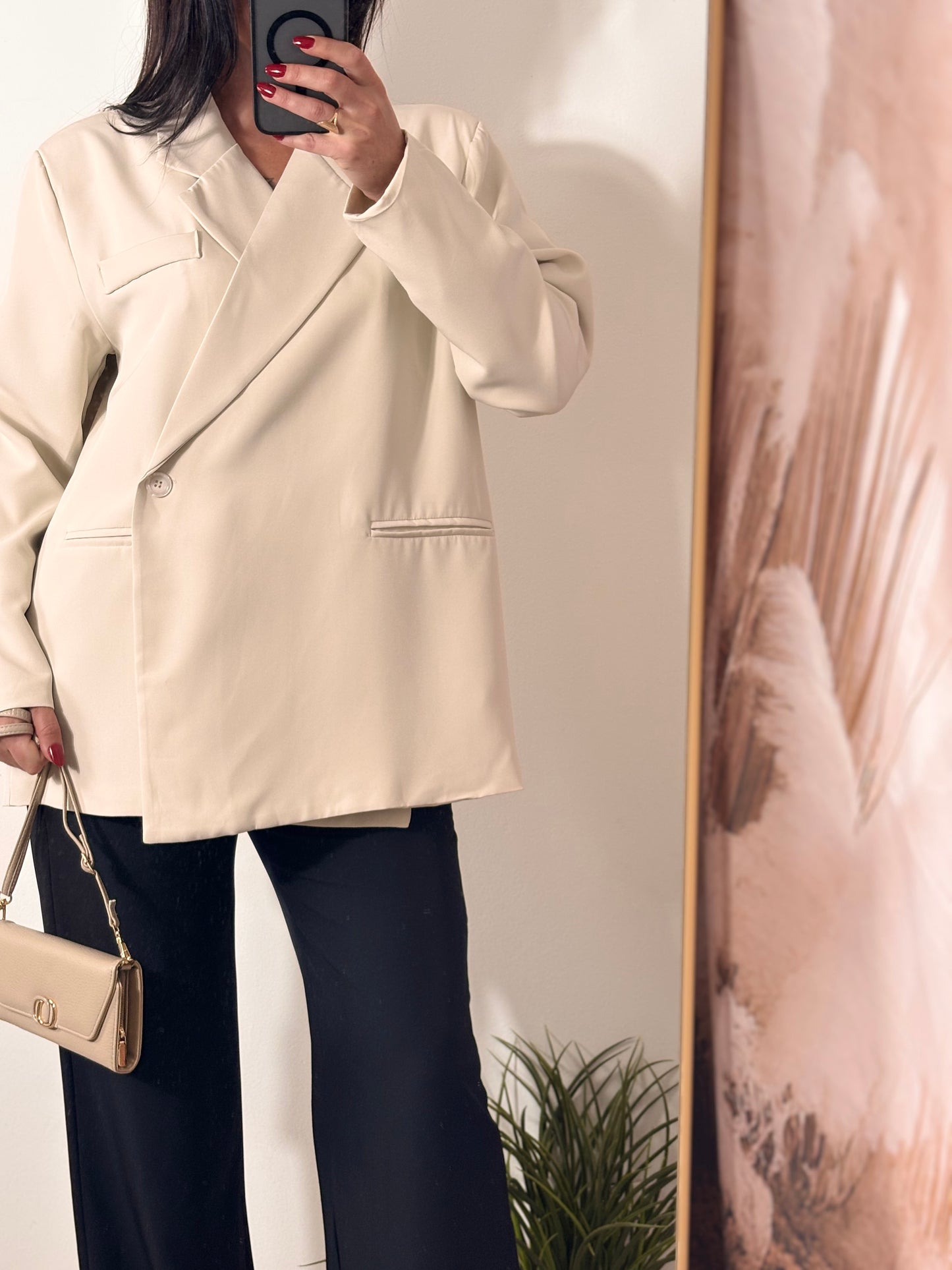 Blazer oversize beige