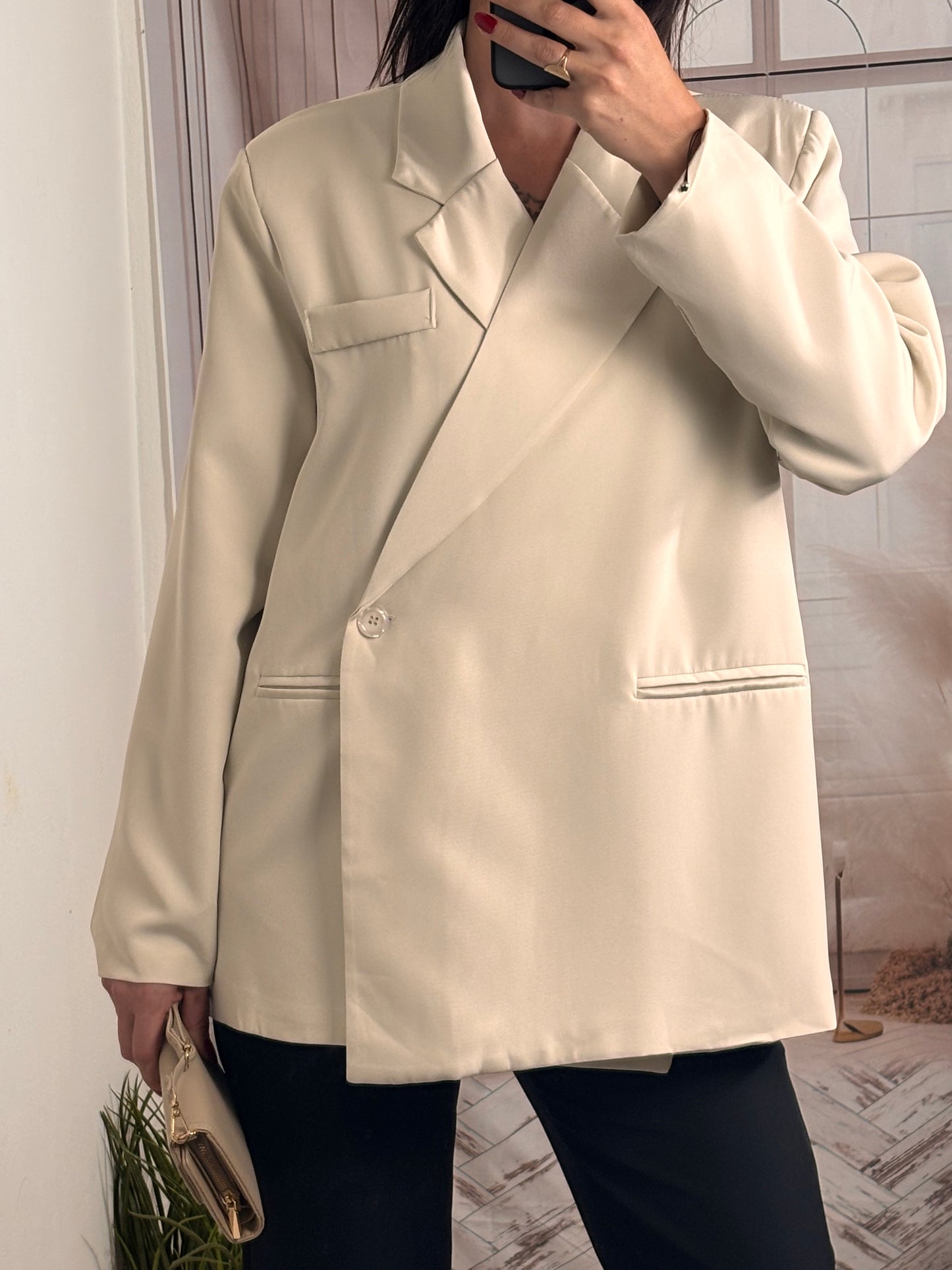 Blazer oversize beige