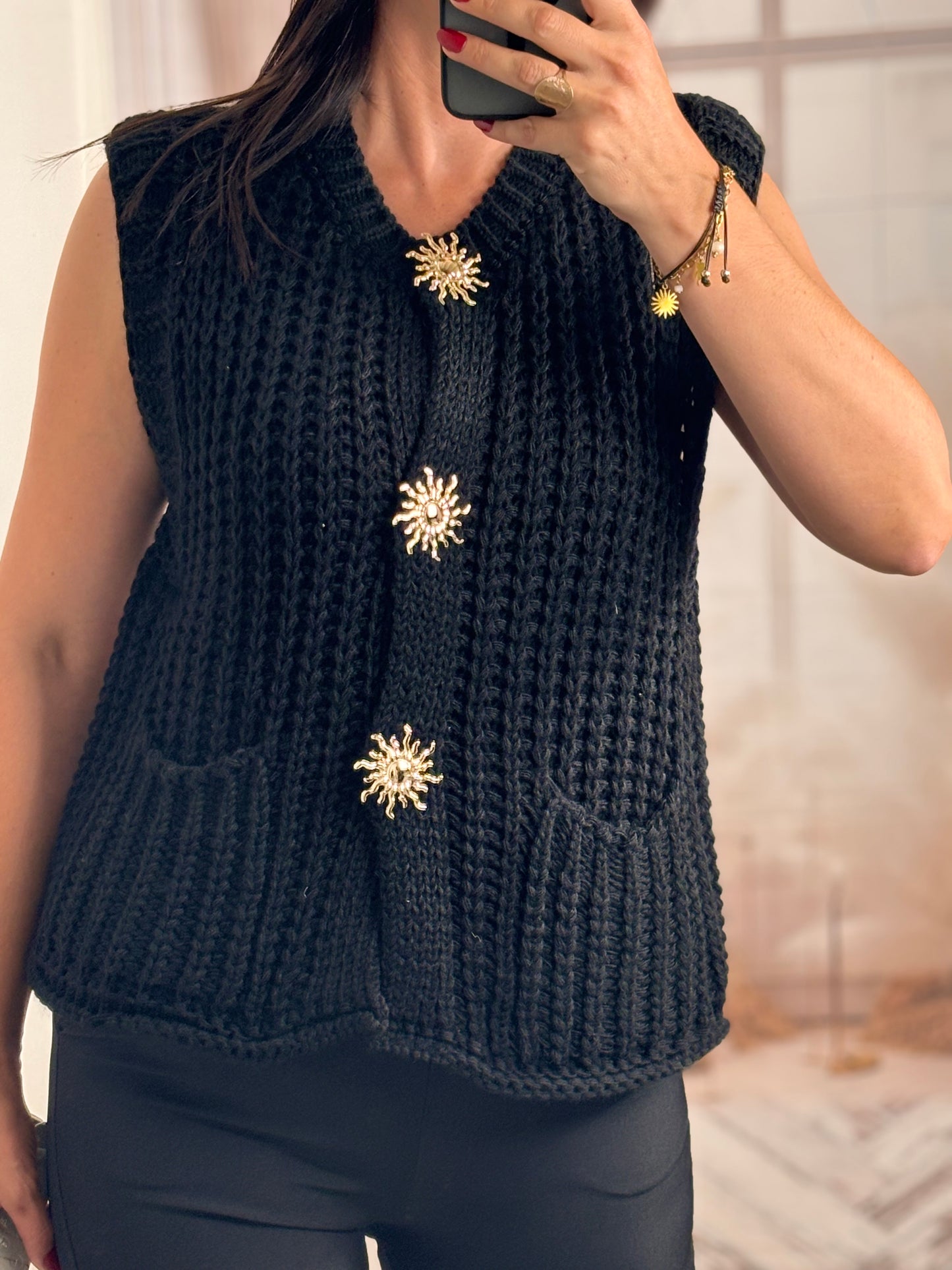 Gilet maille noir