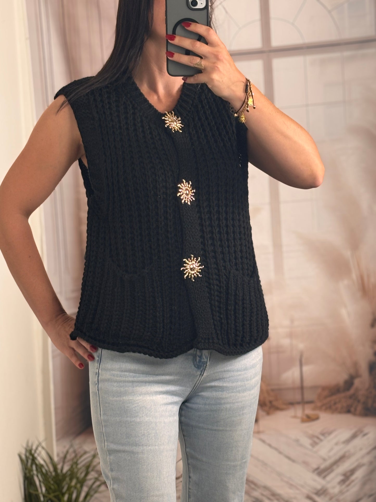 Gilet maille noir