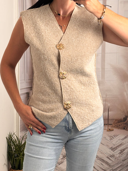 Gilet pépite beige