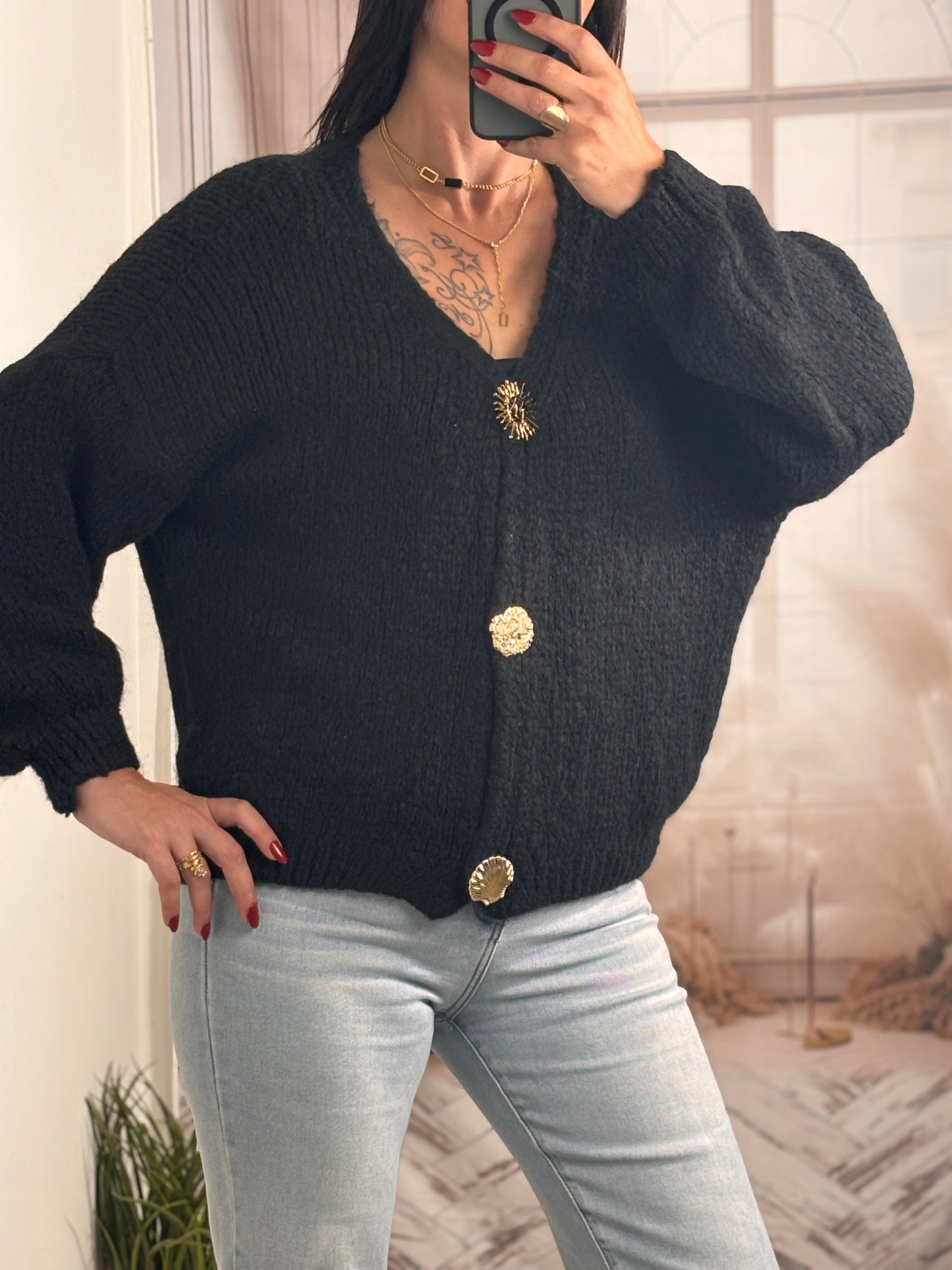 Gilet 3 broches noir