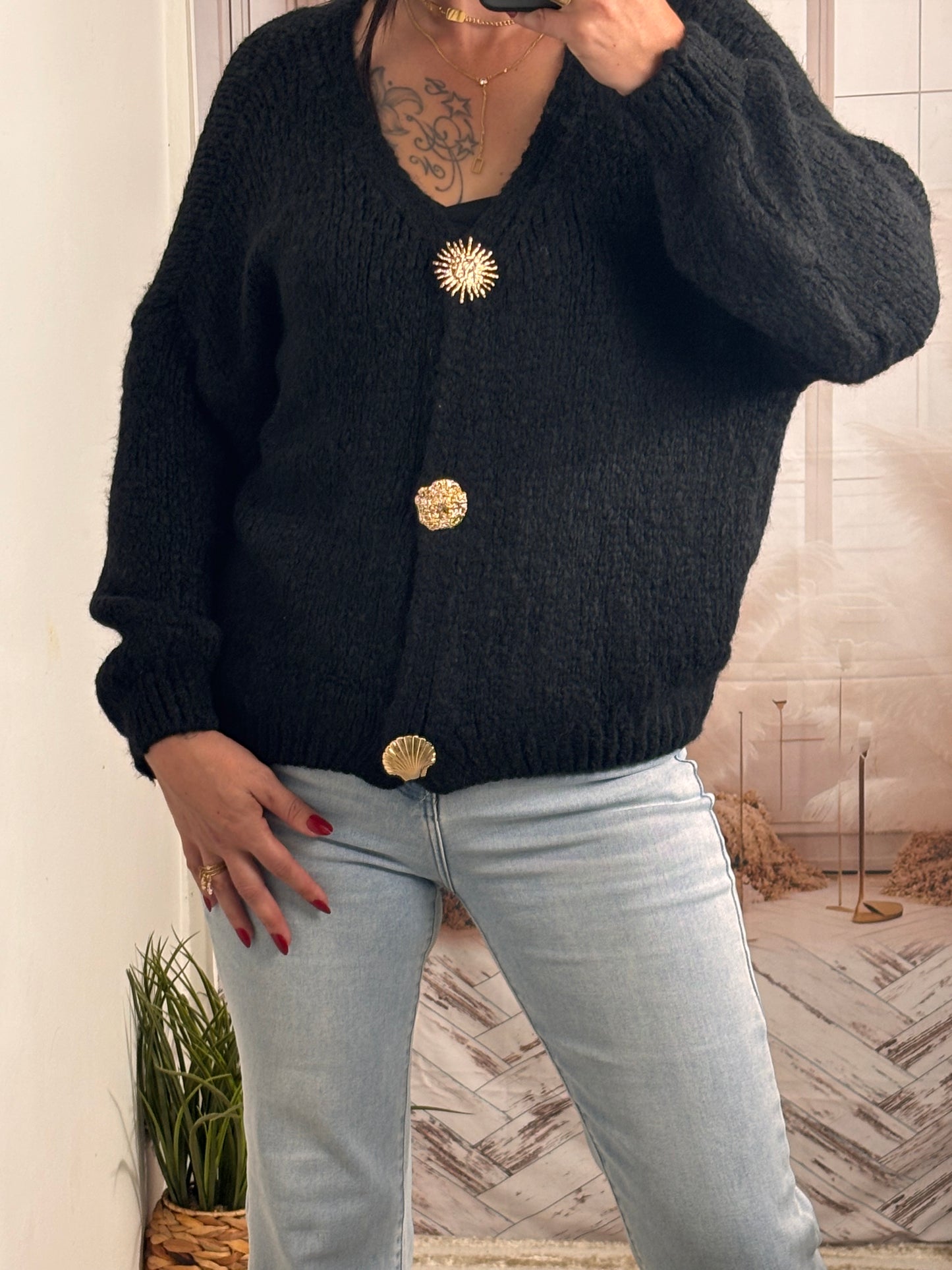 Gilet 3 broches noir