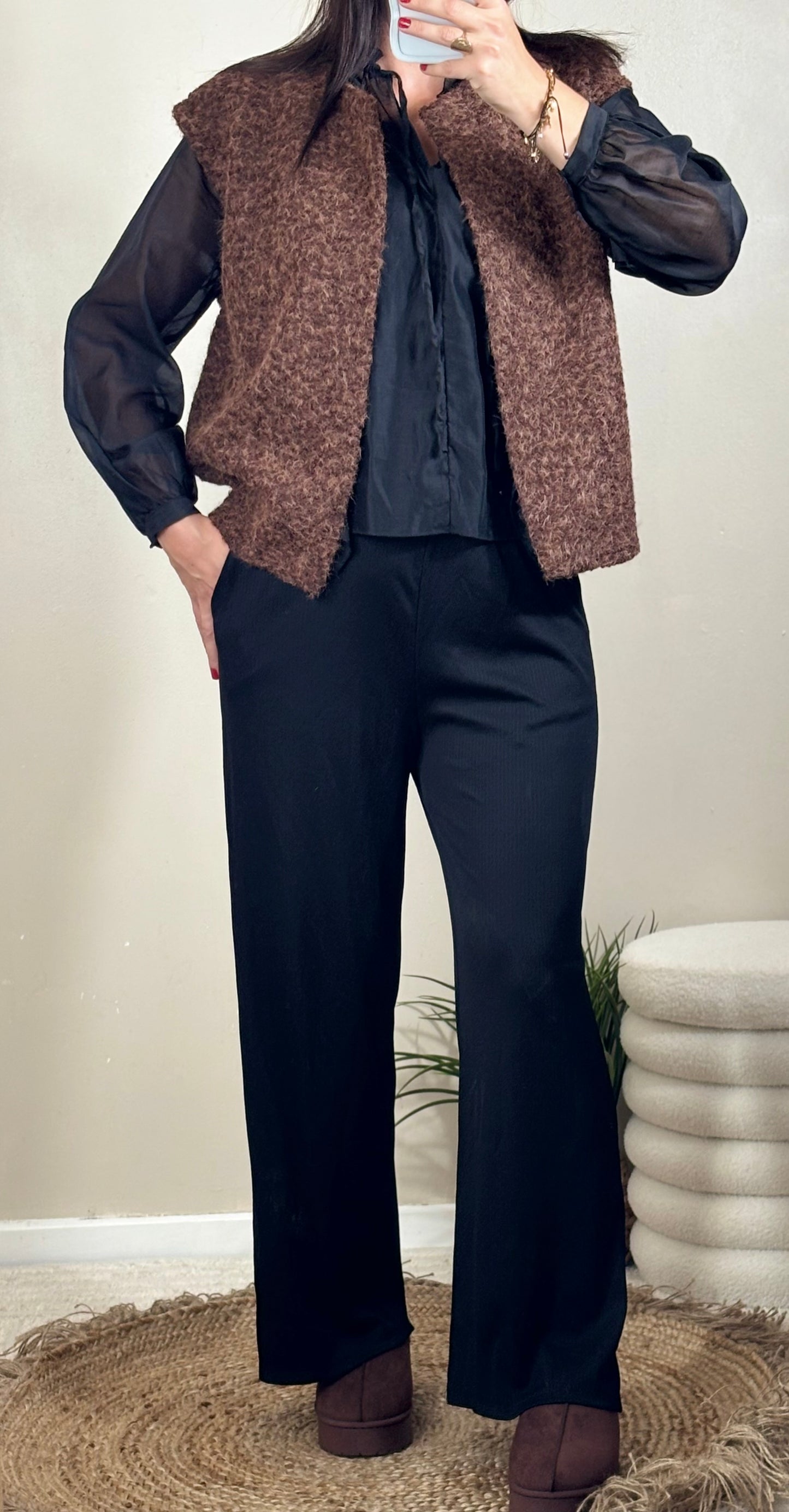 Gilet sans manche marron