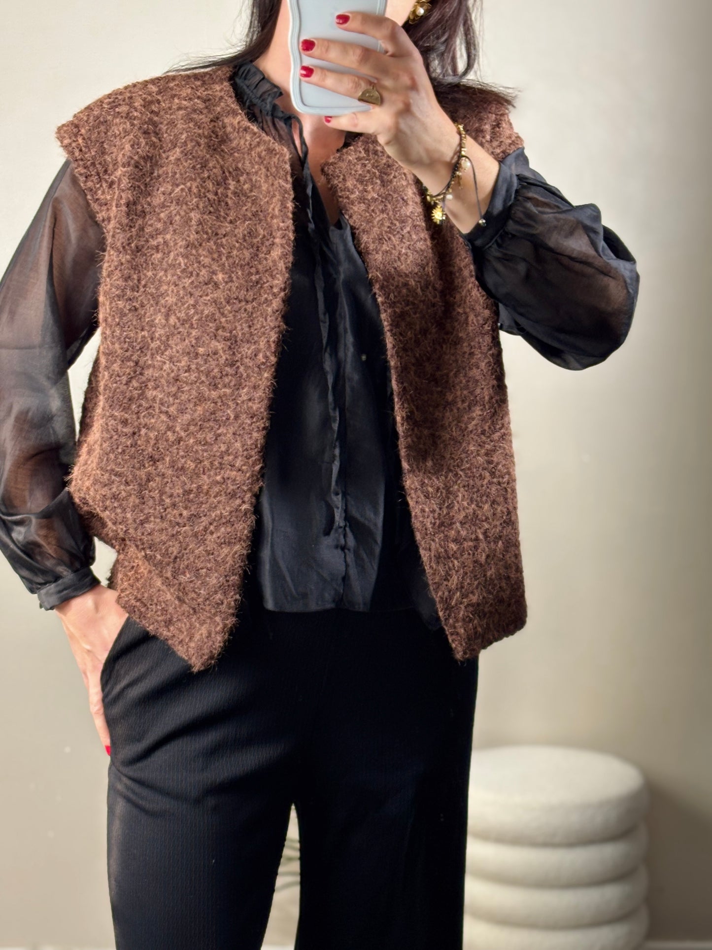 Gilet sans manche marron