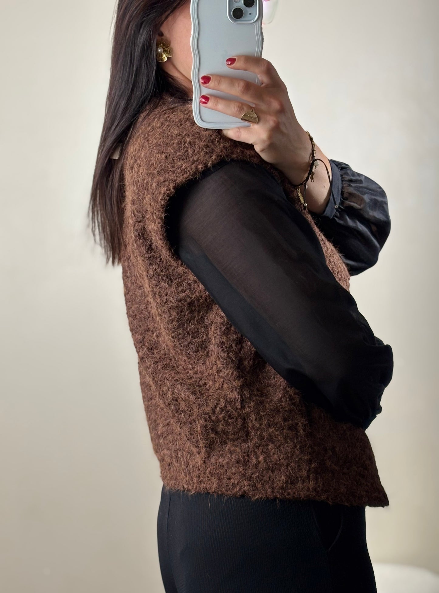 Gilet sans manche marron