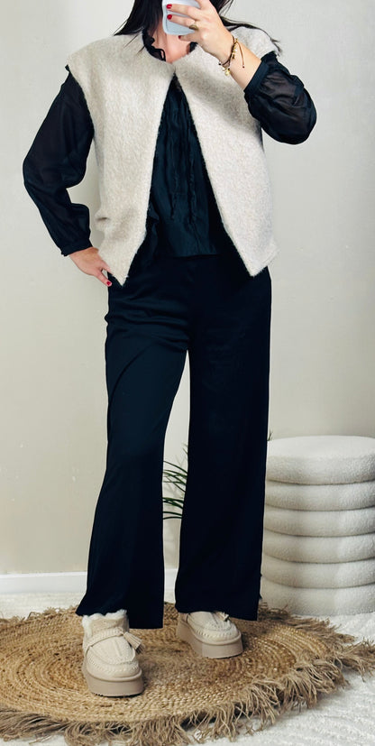 Gilet sans manche beige