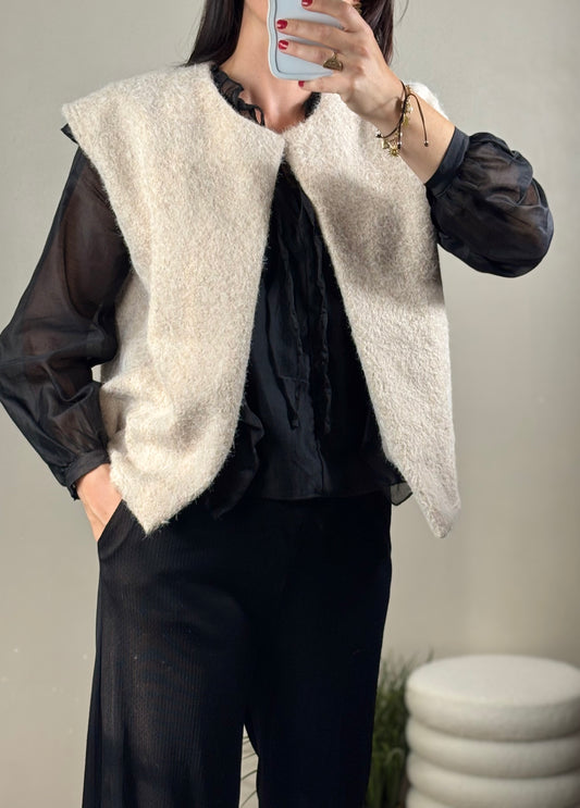 Gilet sans manche beige