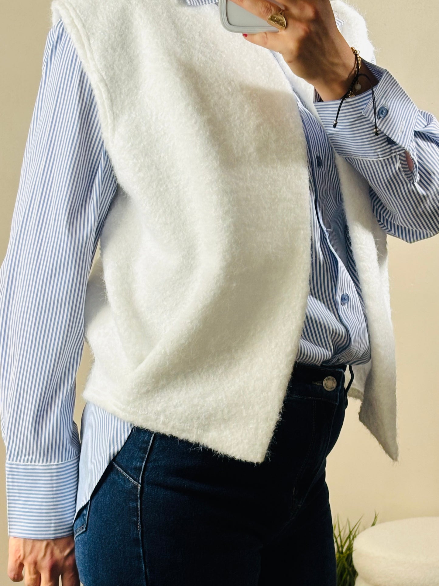 Gilet sans manche blanc