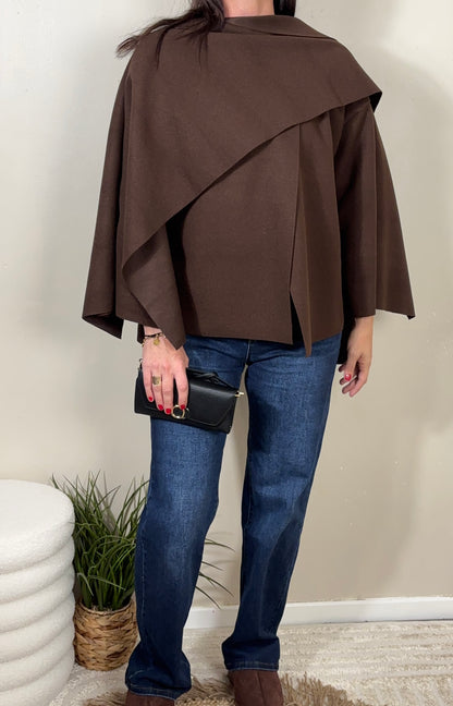 Cape écharpe chocolat