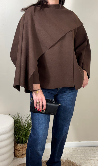Cape écharpe chocolat