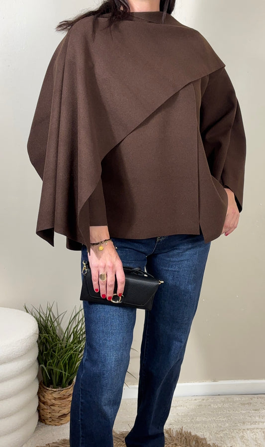 Cape écharpe chocolat