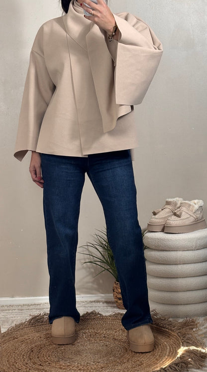 Cape écharpe beige