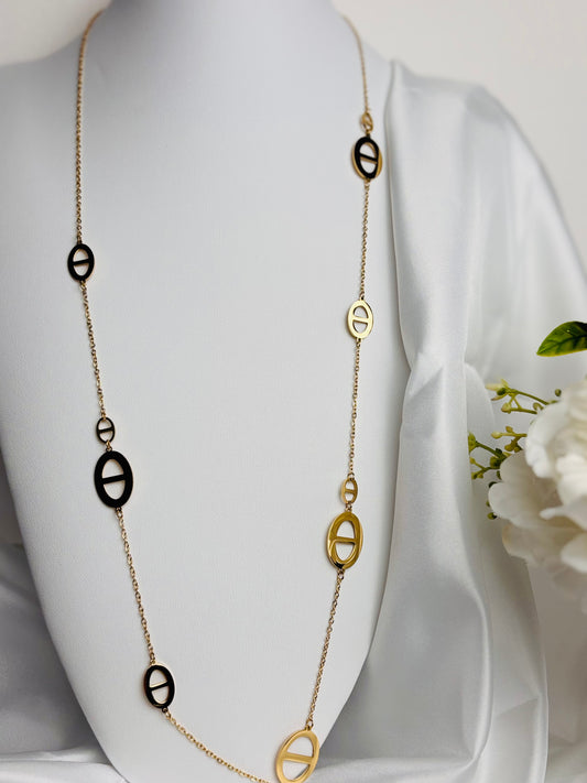 Sautoir gros anneaux